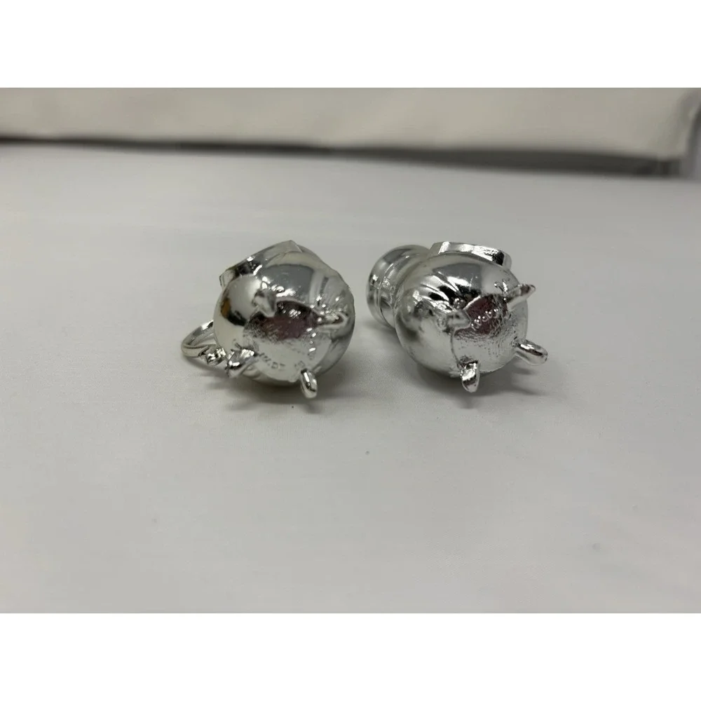 Arizona Salt and Pepper Shakers Silver Plated Vintage Metal Kettles Antique MCM